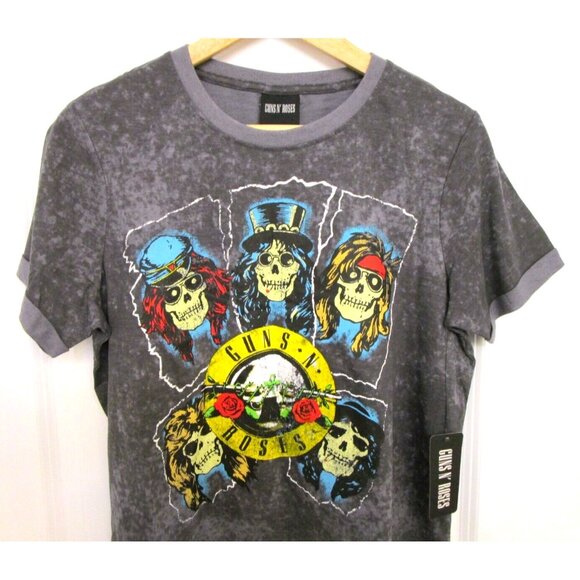 Guns N Roses T-shirt Graphics - Short Sleeve Gray - Women/Junior Size Small NWT - Picture 3 of 15